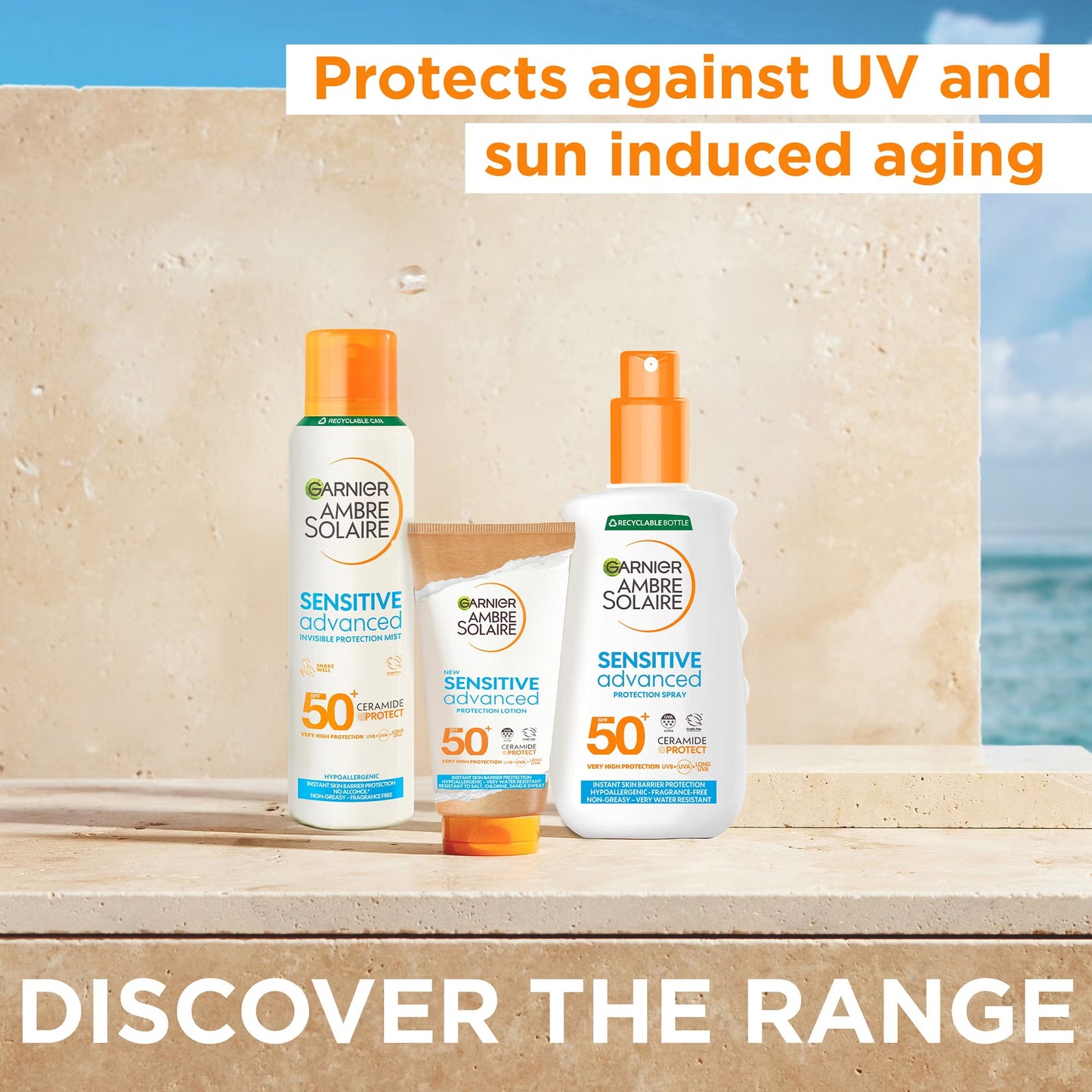 Garnier Ambre Solaire SPF 50+ Sensitive Advanced Sun Protection Cream - 175ml