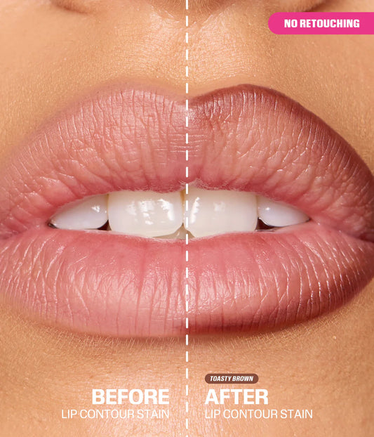 Huda Beauty Lip Contour Lip Stain For 12-Hour Wear Toasty Brown