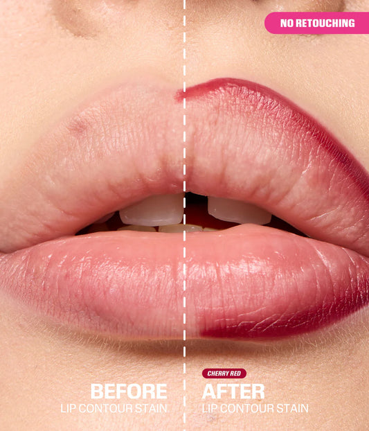 Huda Beauty Lip Contour Lip Stain For 12-Hour Wear Cherry Red