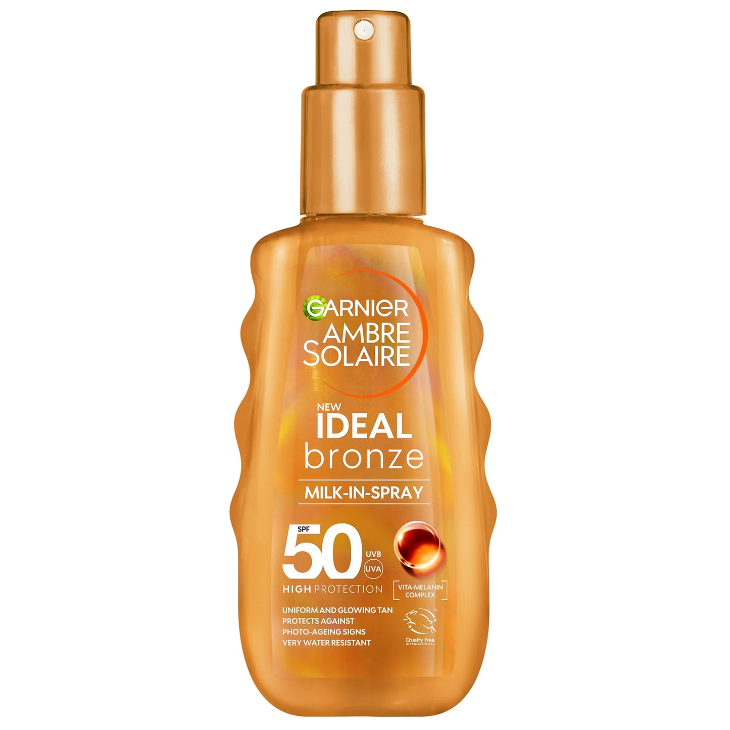 Garnier Ambre Solaire Ideal Bronze Milk-In Tanning SPF 50 Spray for Face and Body - 150ml