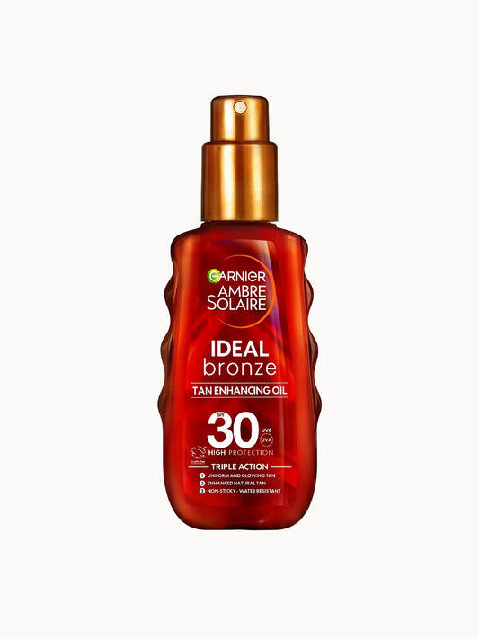 Garnier Ambre Solaire Ideal Bronze Protective Oil SPF30 Sun Cream Spray - 150ml