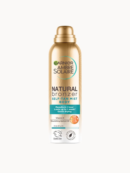 Garnier Ambre Solaire Natural Bronzer Quick Drying Body Self Tan Mist Medium - 150ml