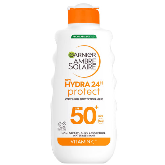 Garnier Ambre Solaire SPF 50+ Hydra 24 Hour Hydrating Sun Cream Lotion With Vitamin C - 175ml