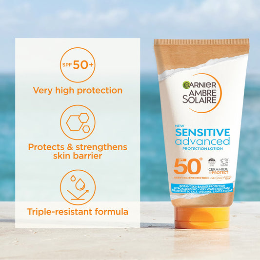 Garnier Ambre Solaire SPF 50+ Sensitive Advanced Sun Protection Cream - 175ml