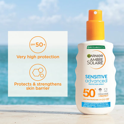 Garnier Ambre Solaire SPF 50+ Sensitive Advanced Sun Spray - 150ml