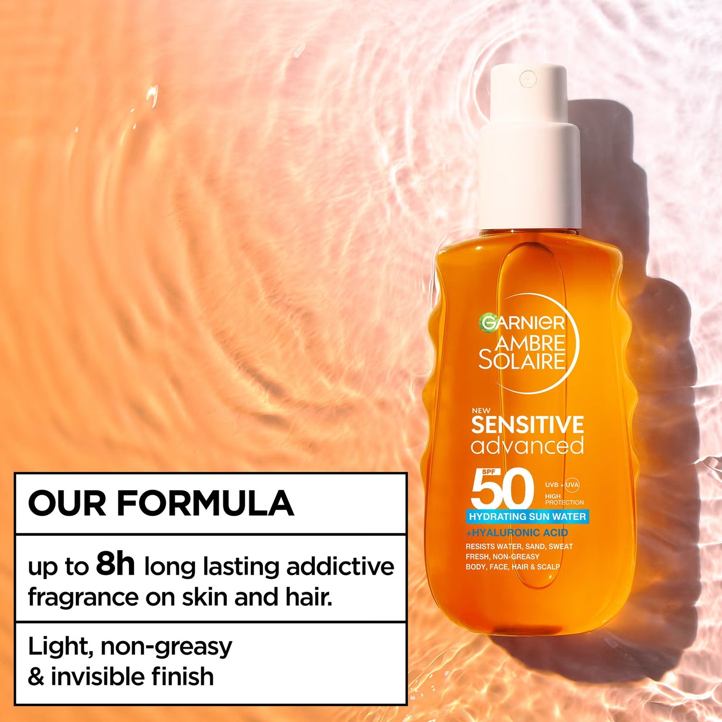 Garnier Ambre Solaire Sensitive Advanced Sun Protection Water SPF50 - 150ml