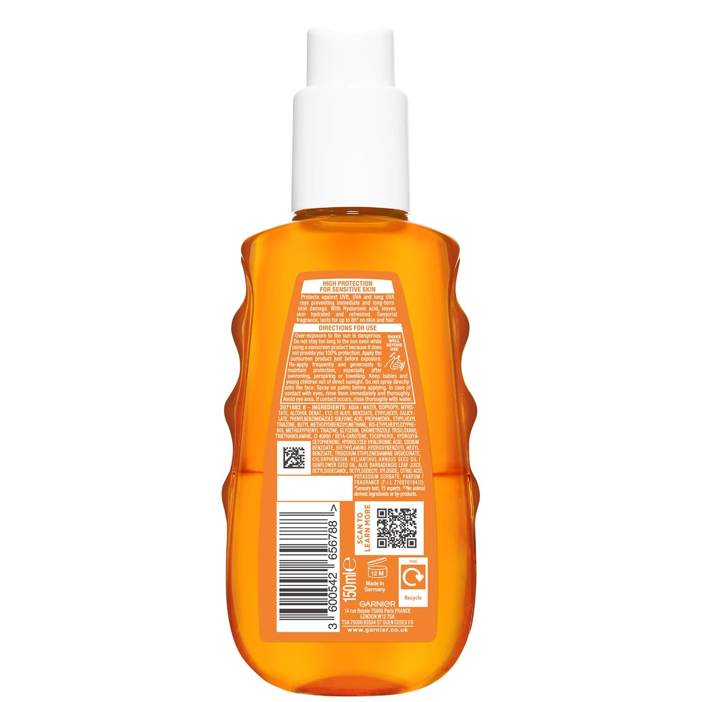 Garnier Ambre Solaire Sensitive Advanced Sun Protection Water SPF50 - 150ml