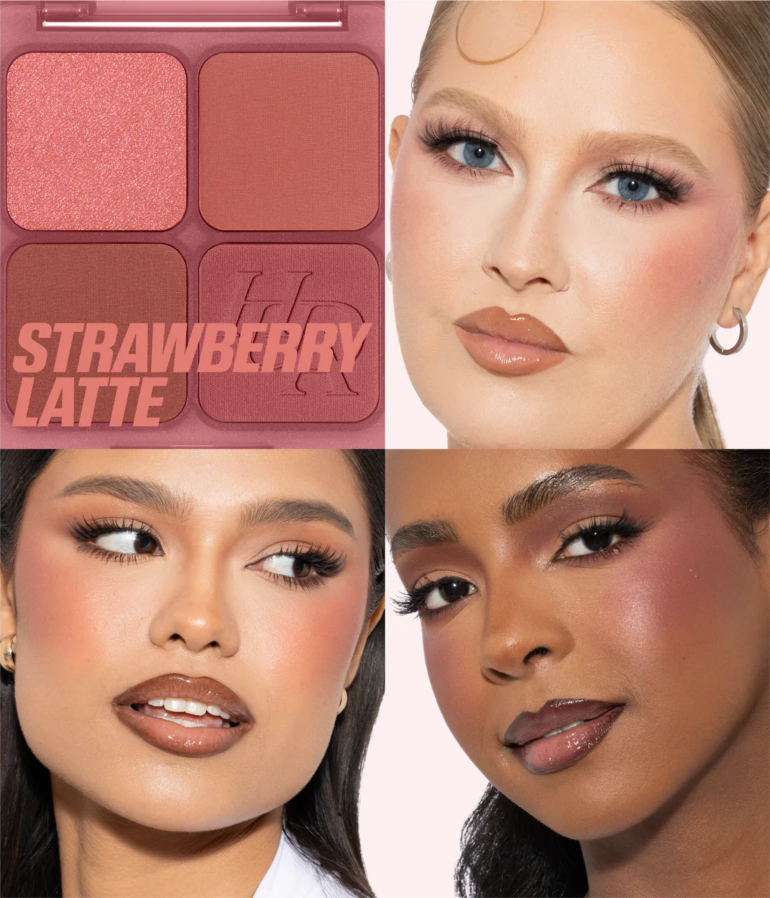 Huda Beauty Blush Filter Blurring Blush lighters Palette  Strawberry Latte - 7.5g