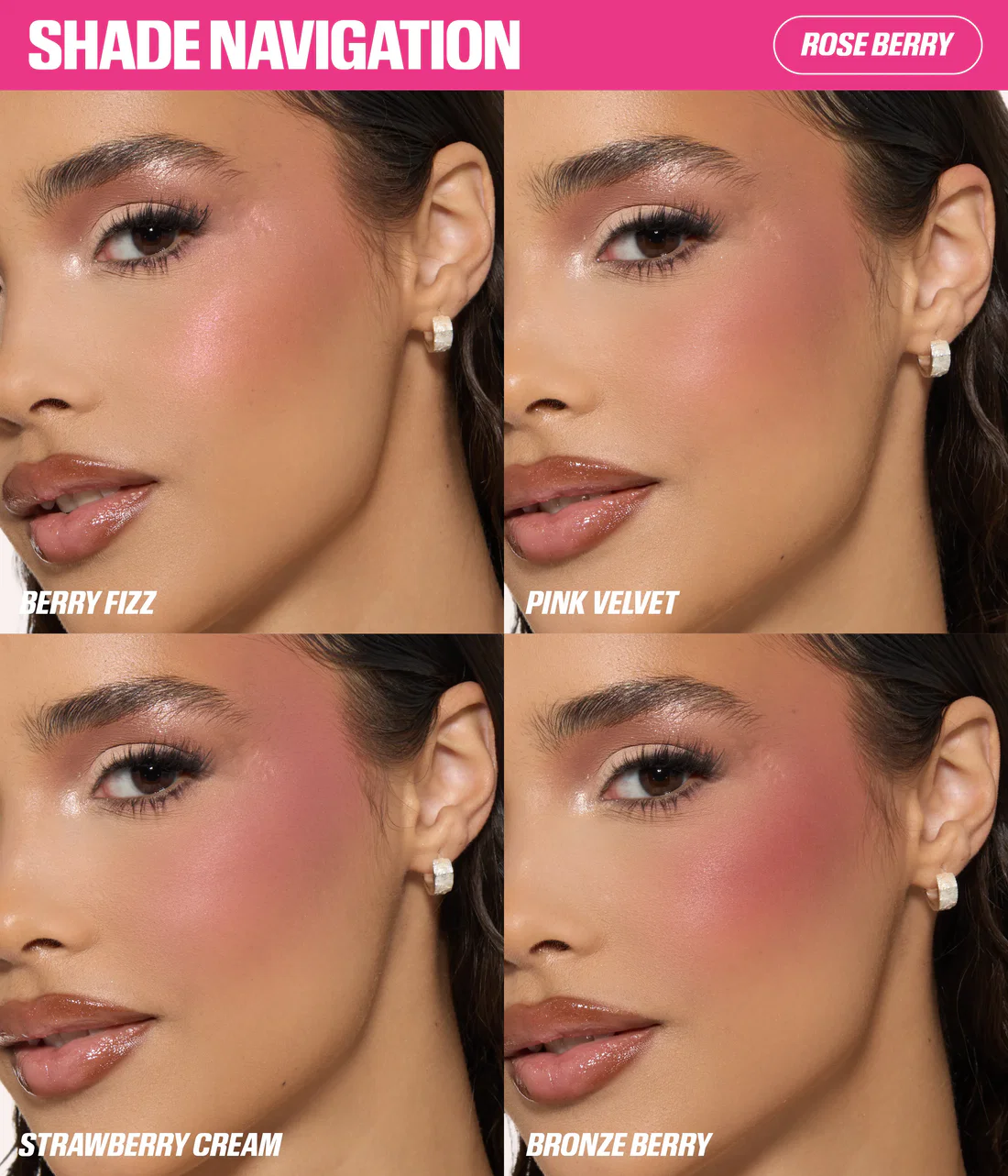 Huda Beauty Blush Filter Blurring Blush lighters Palette Rose Berry - 7.5g