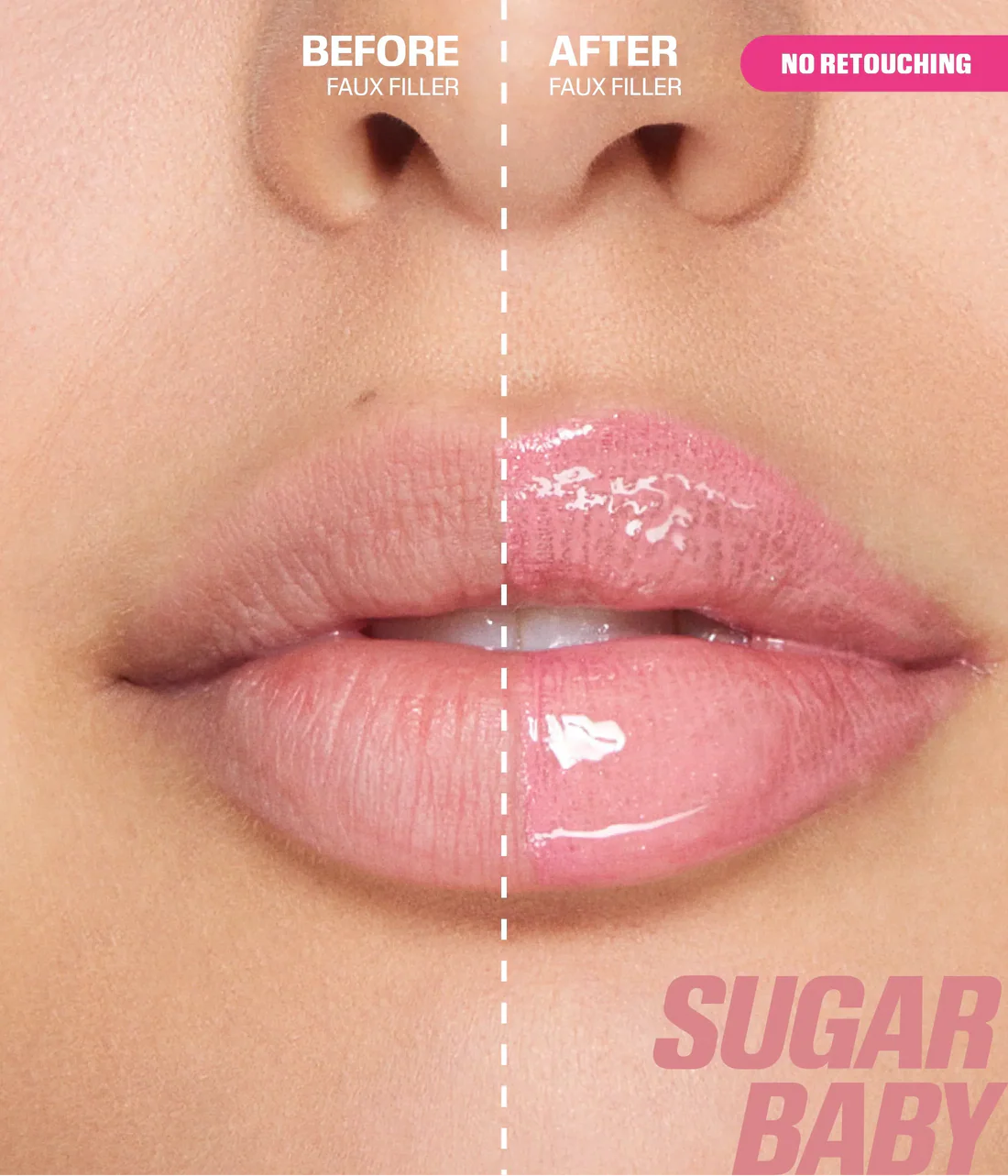 Huda Beauty Faux Filler Extra Shine Lip Gloss Sugar Baby - 3.9 ML