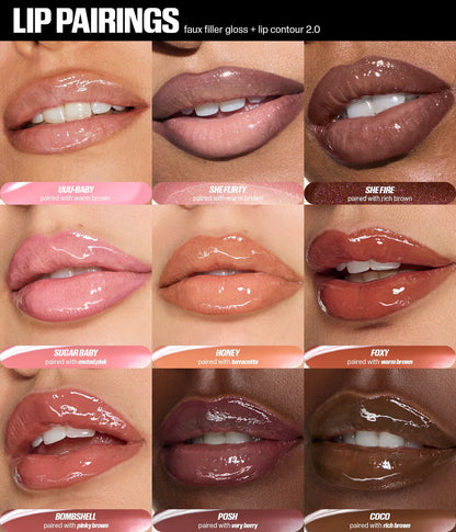 Huda Beauty Faux Filler Extra Shine Lip Gloss Sugar Baby - 3.9 ML