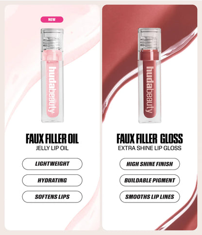 Huda Beauty Faux Filler Jelly Oil Pink Lady - 3.9 ML