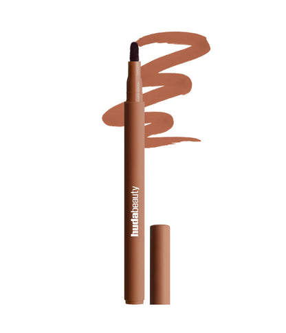 Huda Beauty Lip Contour Lip Stain For 12-Hour Wear Toasty Brown