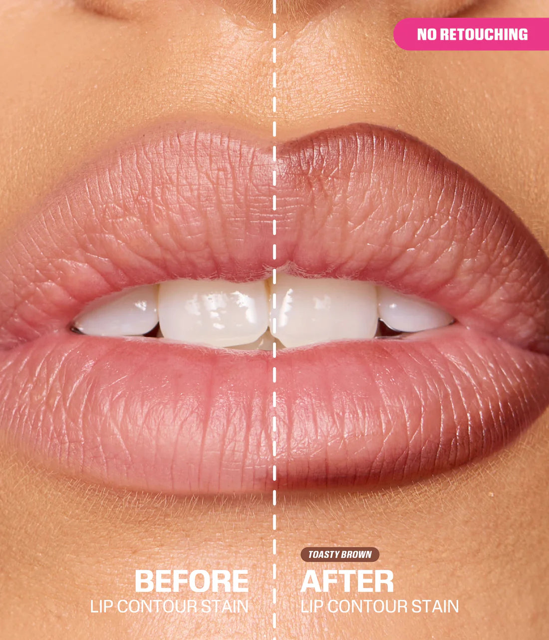 Huda Beauty Lip Contour Lip Stain For 12-Hour Wear Toasty Brown