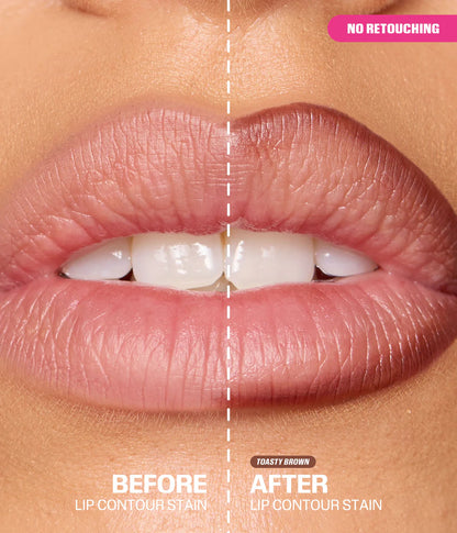 Huda Beauty Lip Contour Lip Stain For 12-Hour Wear Toasty Brown
