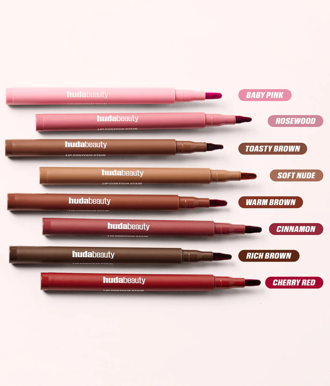 Huda Beauty Lip Contour Lip Stain For 12-Hour Wear Toasty Brown