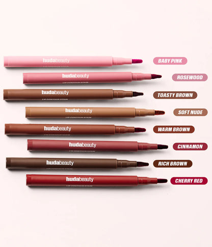 Huda Beauty Lip Contour Lip Stain For 12-Hour Wear Cherry Red