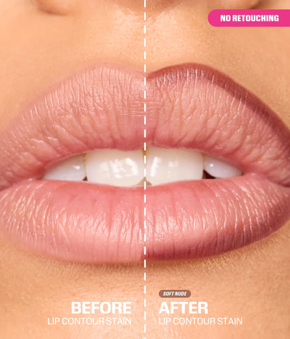 Huda Beauty Lip Contour Lip Stain For 12-Hour Wear Soft Nude