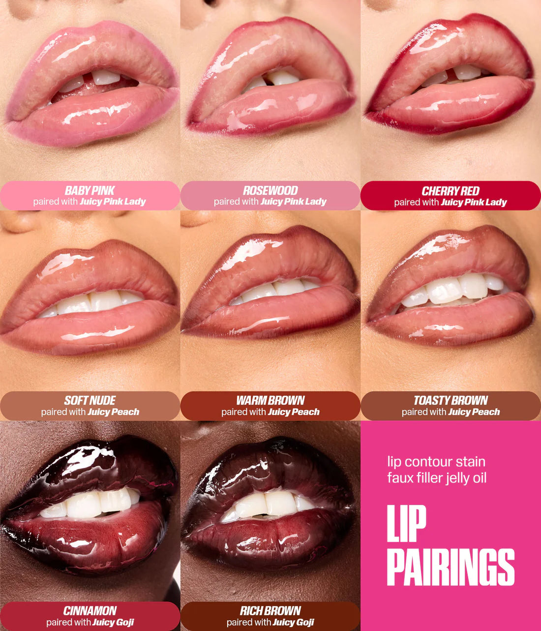 Huda Beauty Lip Contour Lip Stain For 12-Hour Wear Soft Nude