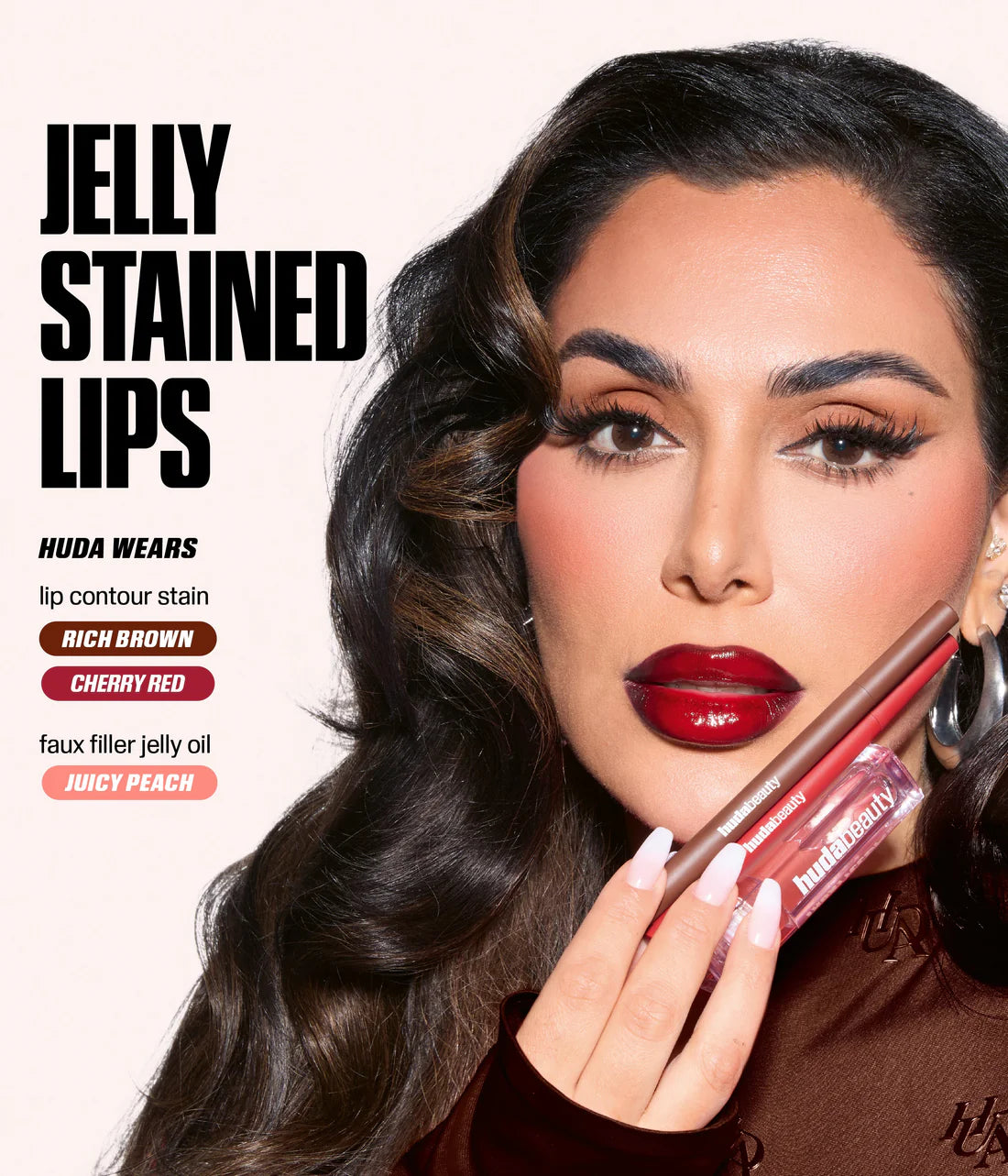 Huda Beauty Lip Contour Lip Stain For 12-Hour Wear Soft Nude